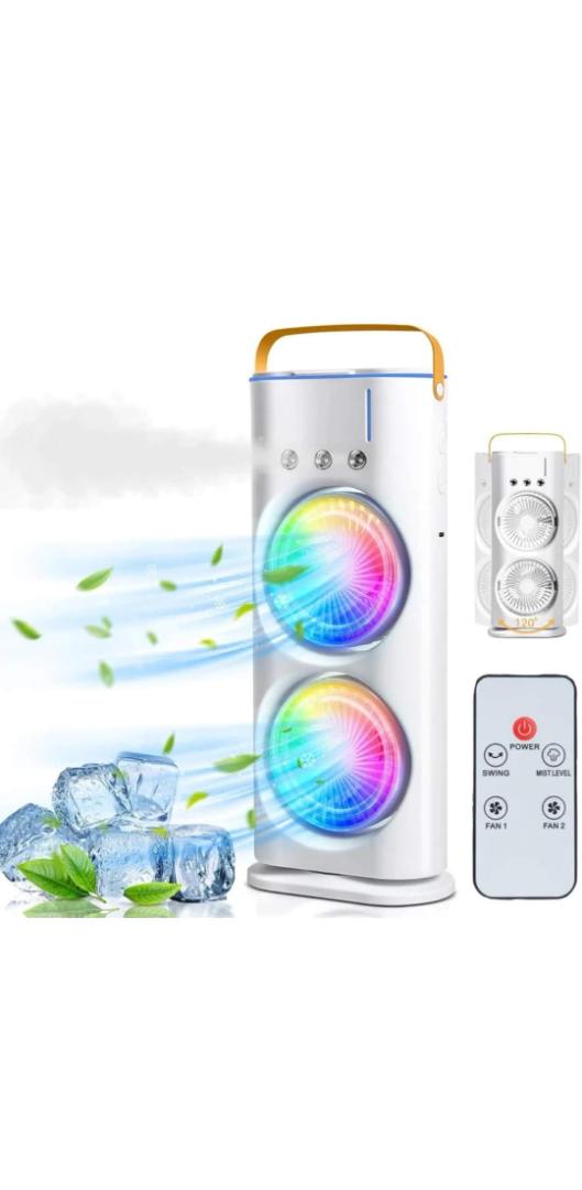 Portable Dual-Blade USB-C Desk Fan – Energy-Saving Personal Cooling Fan